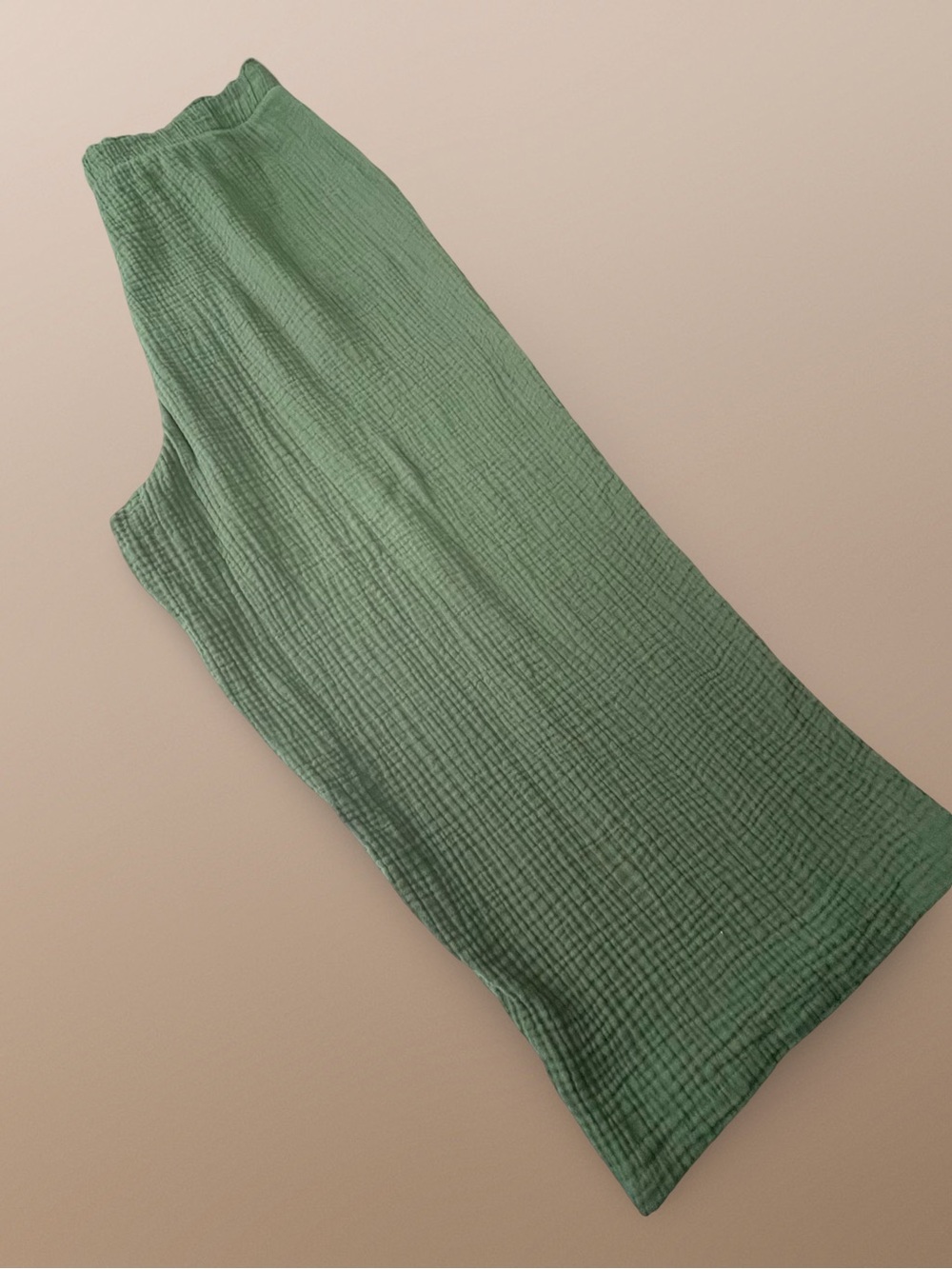 Jessica Simpson Green 100% Cotton Double Gauze WideLeg Cropped Pant SzXL Pockets - Picture 5 of 8